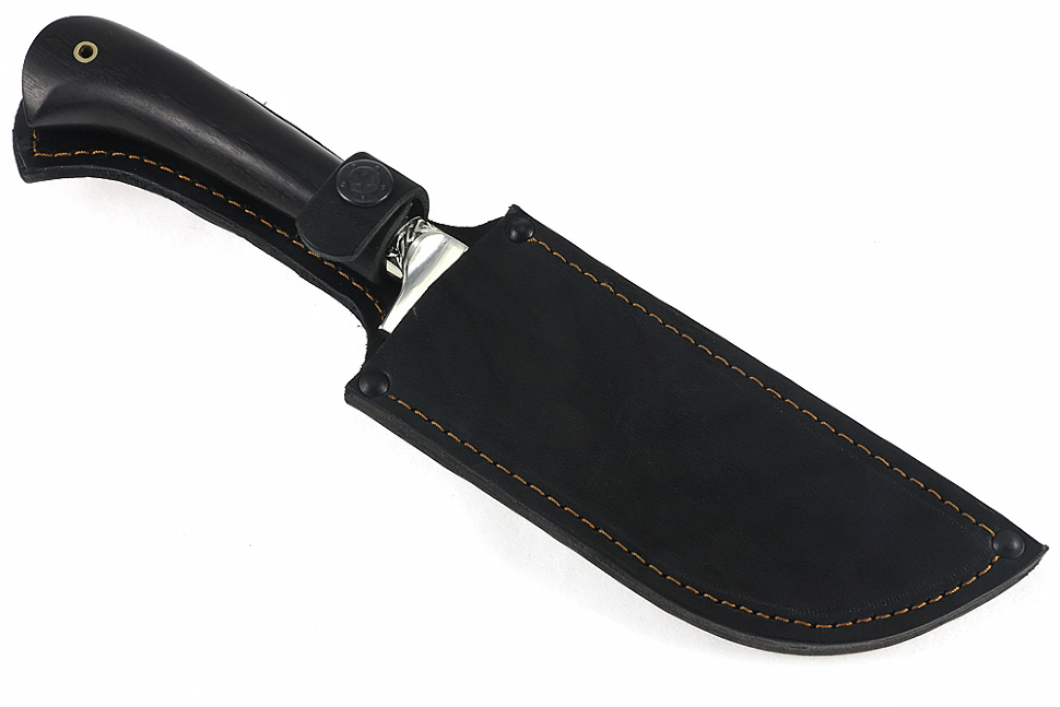 Нож Узбек-2 (порошковая сталь ELMAX, чёрный граб) - всадной монтаж