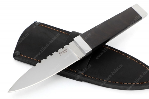 Нож Скин-Ду (х12МФ, чёрный граб - дюраль) 