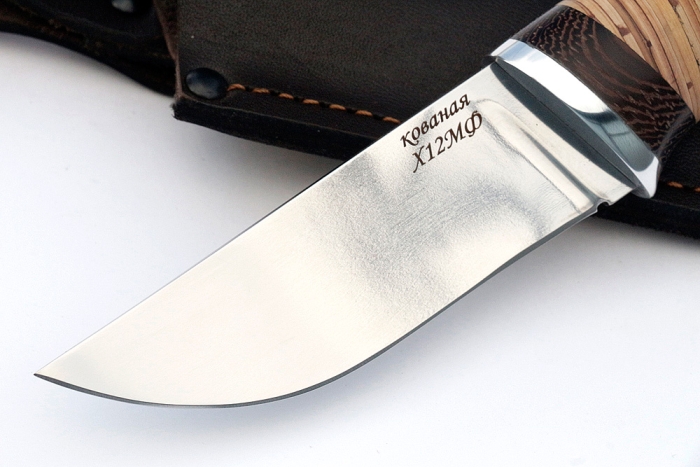 Нож Барсук (х12МФ, береста)