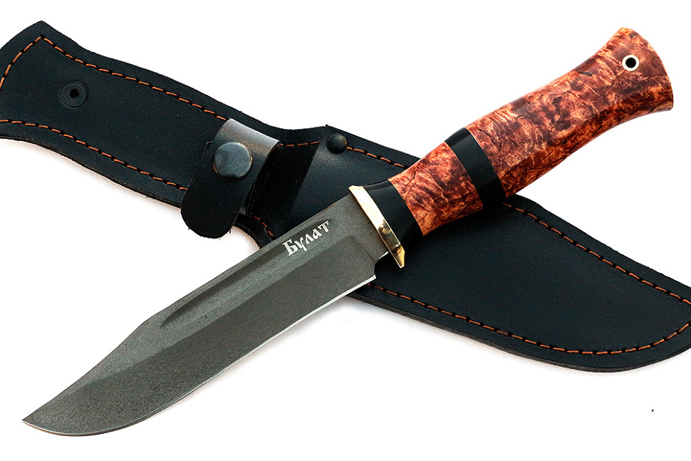 Нож Атака (булат, карельская берёза)