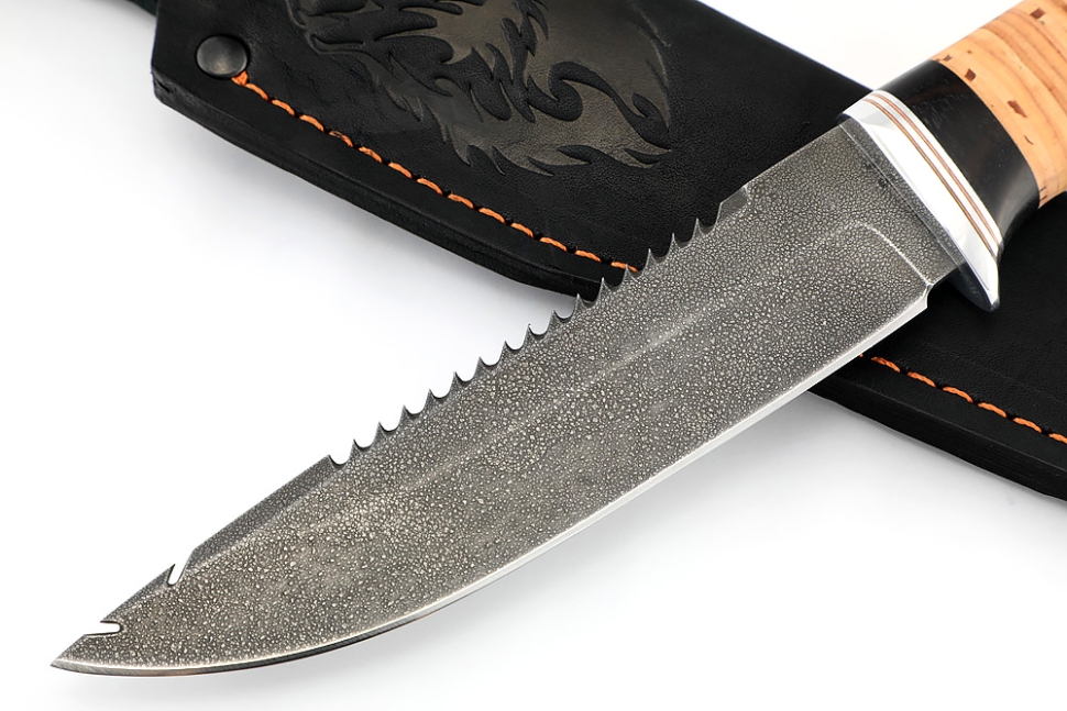 Нож Судак большой (ХВ5-Алмазка, береста)