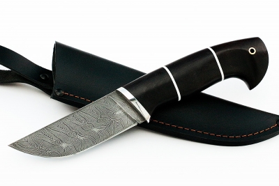 Нож Барсук (дамаск, чёрный граб)