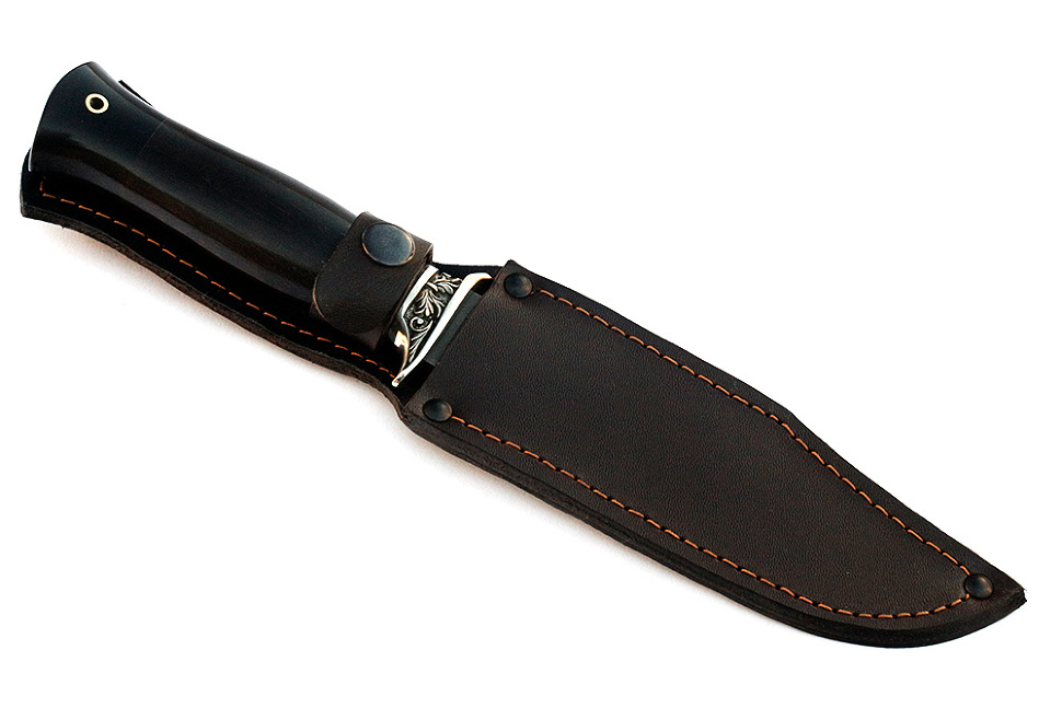 Нож Атака (булат, чёрный граб - мельхиор)