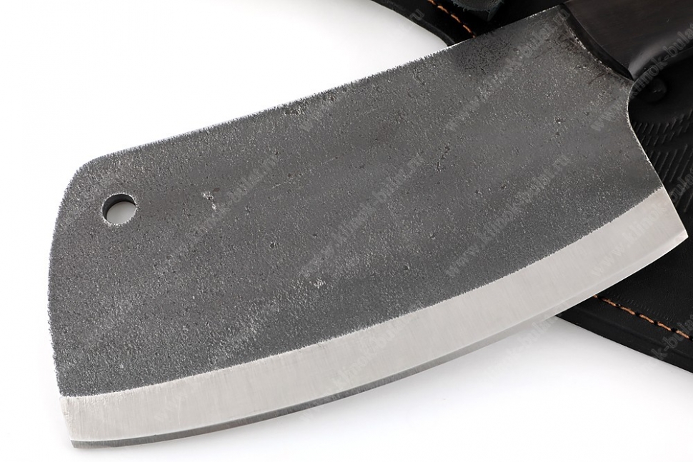 Топорик охотничий №2 (сталь 95х18 со следами ковки, рукоять чёрный граб) цельнометаллический