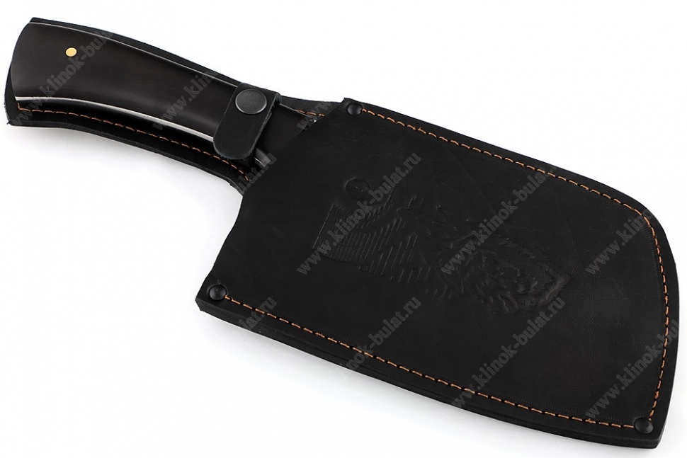 Топорик охотничий №2 (сталь 95х18 со следами ковки, рукоять чёрный граб) цельнометаллический