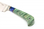 Нож Узбек-2 (порошковая сталь ELMAX, вставка акрил, зелёный стабилизированный кап клёна) - Нож Узбек-2 (порошковая сталь ELMAX, вставка акрил, зелёный стабилизированный кап клёна)