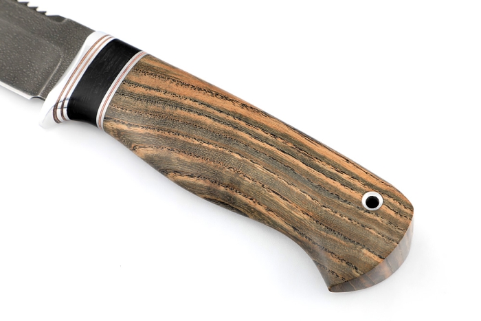 Нож Судак большой (ХВ5-Алмазка, стабилизированный ясень, вставка черный граб)