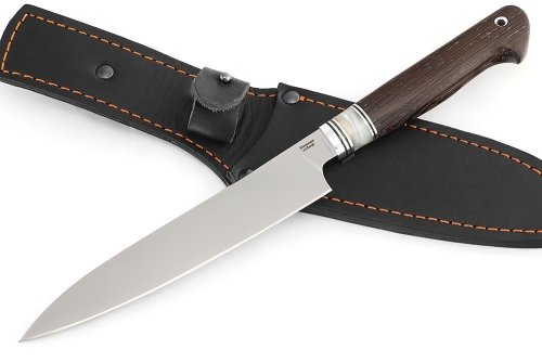 Нож Шеф средний (сталь Х12МФ, вставка акрил белый - венге)
