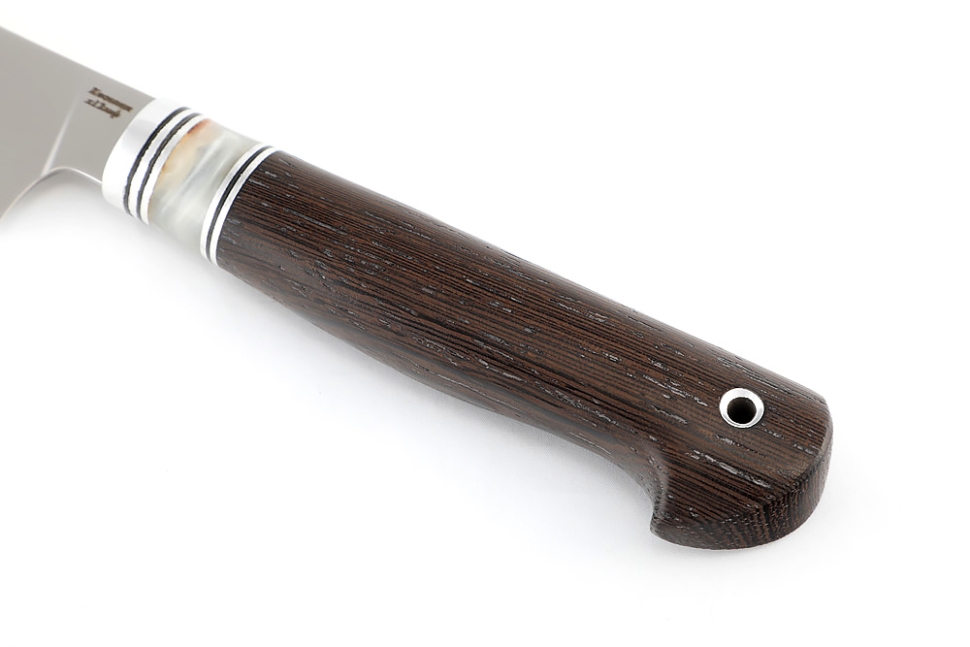 Нож Шеф средний (сталь Х12МФ, вставка акрил белый - венге)