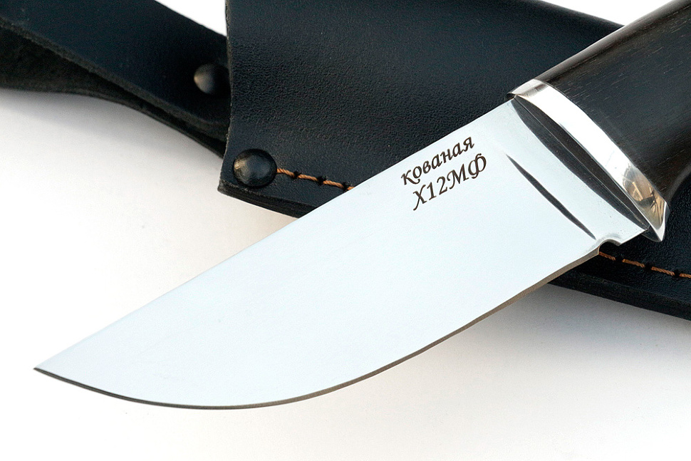 Нож Барсук (х12МФ, чёрный граб)