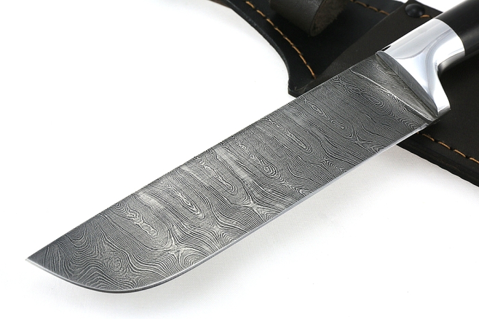 Нож Узбек (дамаск, чёрный граб) цельнометаллический