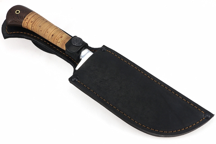 Нож Узбек-2 (дамаск, береста)