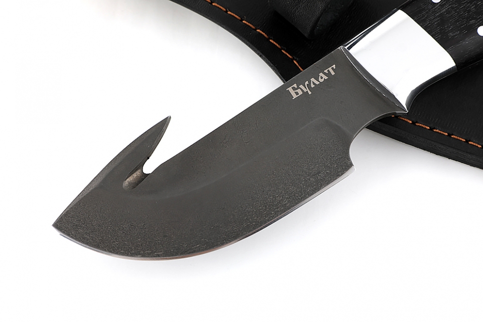 Нож Потрошитель (булат, чёрный граб) цельнометаллический