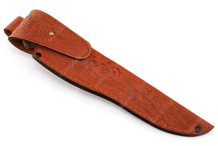 Нож Сафари (S390, вставка стабилизированный зуб мамонта, айронвуд)