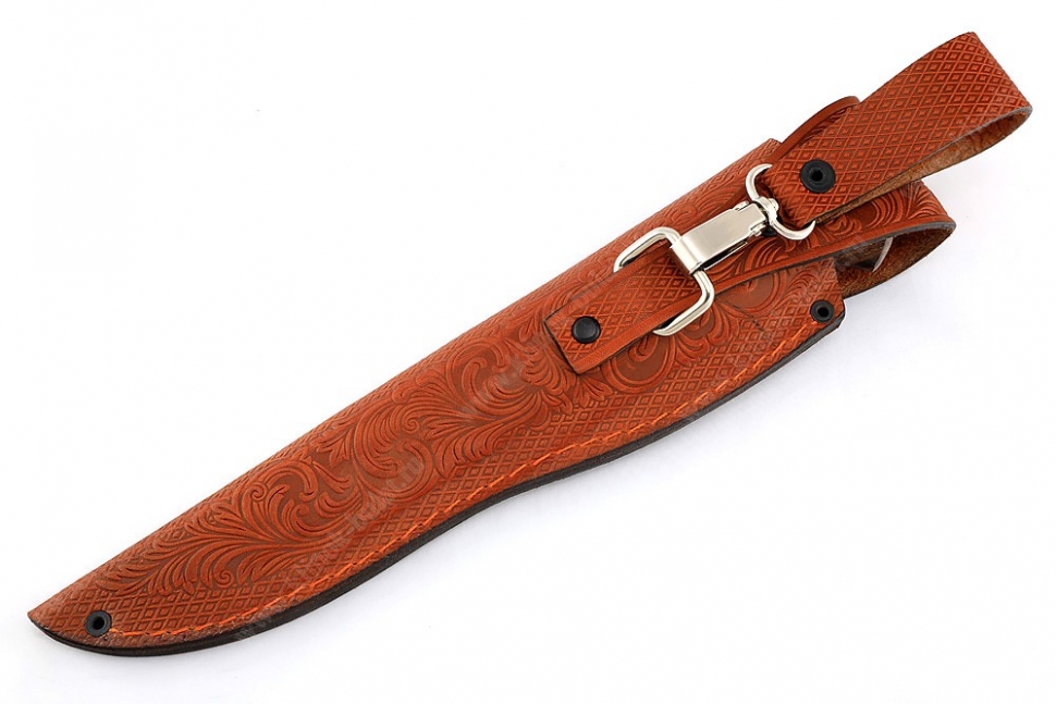 Нож Сафари (S390, вставка стабилизированный зуб мамонта, айронвуд)