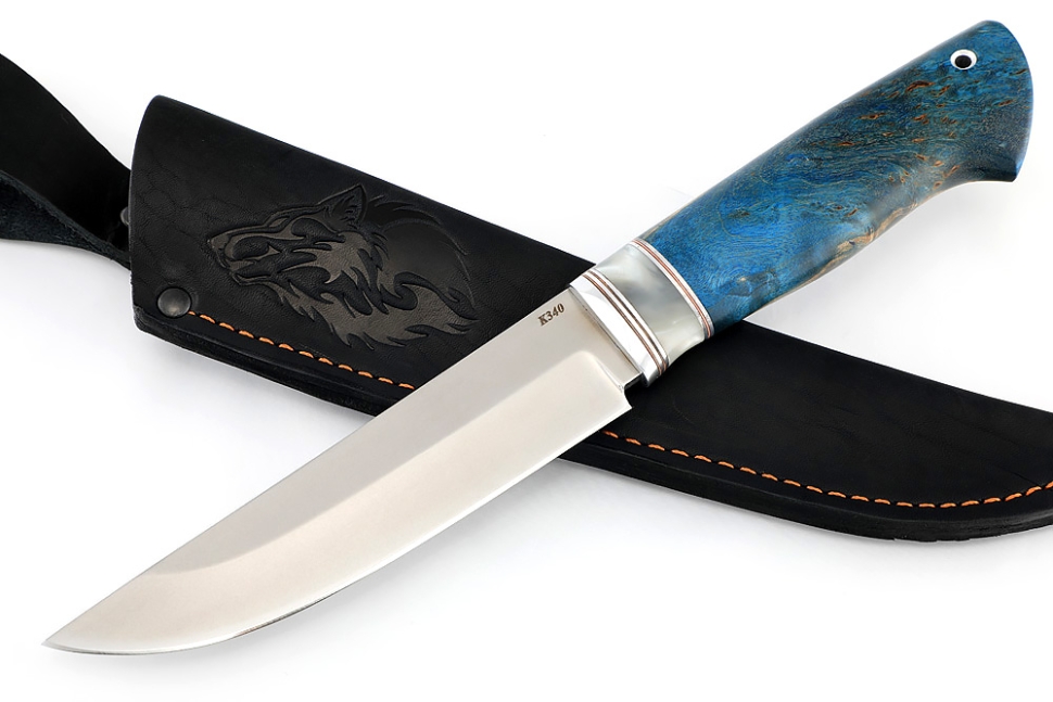 Нож Стрела К340, стабилизированная карельская берёза, вставка акрил)