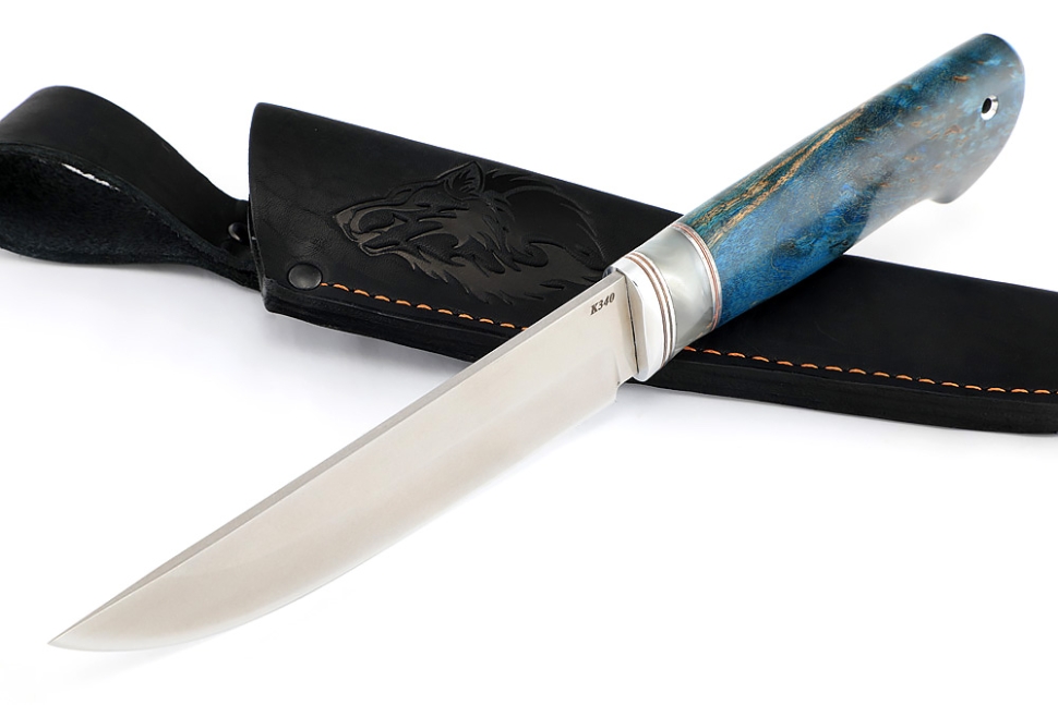 Нож Стрела К340, стабилизированная карельская берёза, вставка акрил)