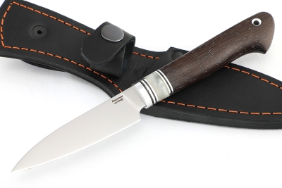 Нож Шеф малый - овощной (Х12МФ, рукоять вставка акрил белый - венге)