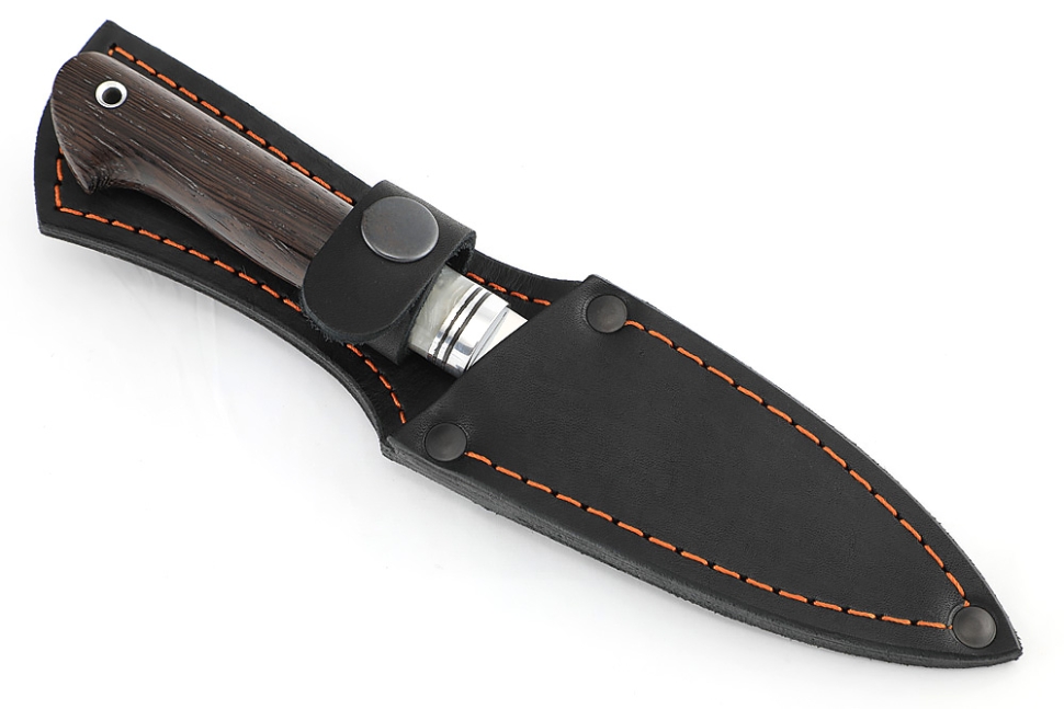 Нож Шеф малый - овощной (Х12МФ, рукоять вставка акрил белый - венге)