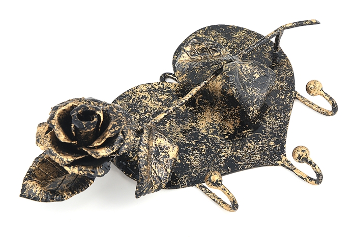 Кованая ключница Роза и сердце