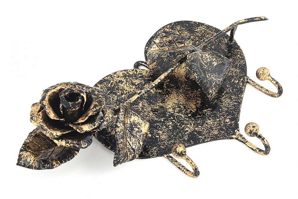 Кованая ключница Роза и сердце