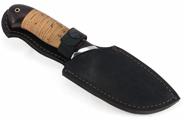 Нож Потрошитель (дамаск, береста)