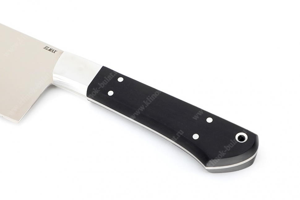 Овощной топорик Накири (Elmax - сатин, рукоять дюраль - чёрный граб) цельнометаллический