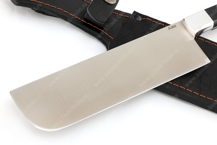 Овощной топорик Накири (Elmax - сатин, рукоять дюраль - чёрный граб) цельнометаллический