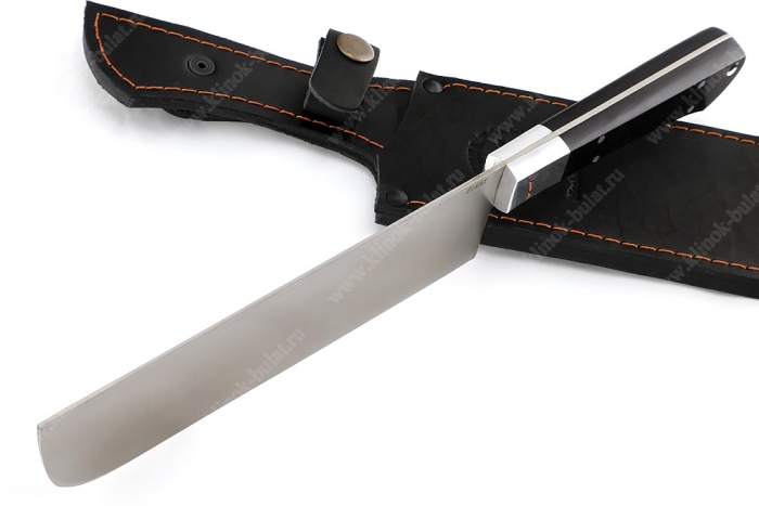 Овощной топорик Накири (Elmax - сатин, рукоять дюраль - чёрный граб) цельнометаллический