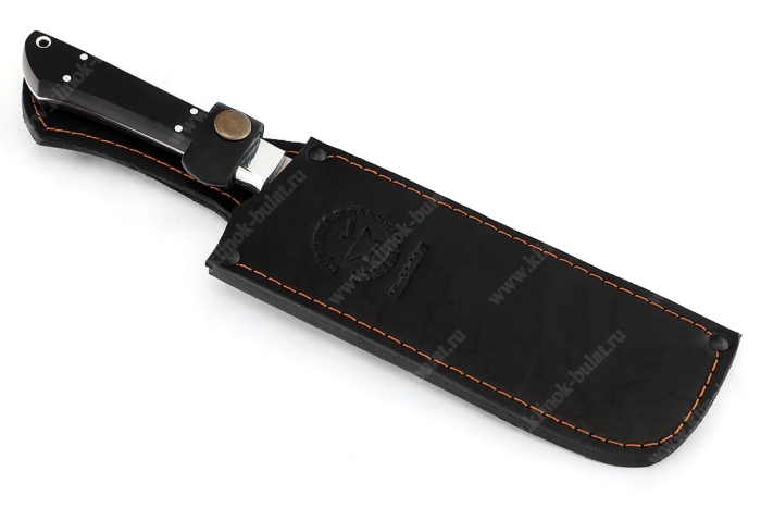 Овощной топорик Накири (Elmax - сатин, рукоять дюраль - чёрный граб) цельнометаллический