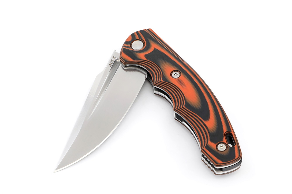 Нож складной Фантом AUS-8 G10 черно-оранжевая 