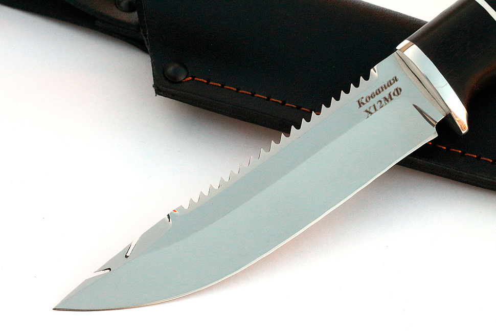 Нож Судак большой (х12МФ, чёрный граб)