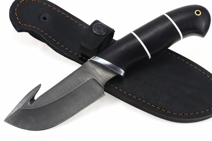 Нож Потрошитель (дамаск, чёрный граб)