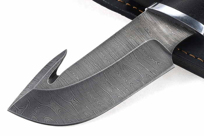 Нож Потрошитель (дамаск, чёрный граб)