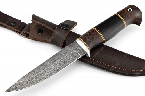 Нож Пантера (Р18, рукоять чёрный граб, венге, фибра)