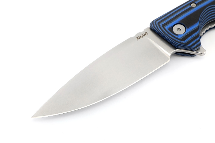 Нож складной Турист N690 рукоять G10 черно-синяя 