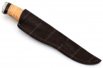 Нож Таран (Р18, береста - мельхиор) - Кожаные ножны для охотничьего ножа