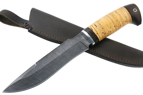 Нож Викинг (дамаск, береста) 