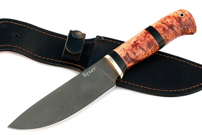 Нож Глухарь (булат, карельская берёза)