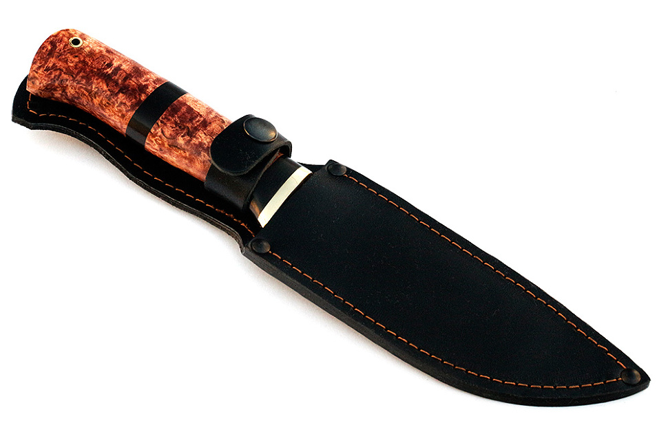 Нож Глухарь (булат, карельская берёза)