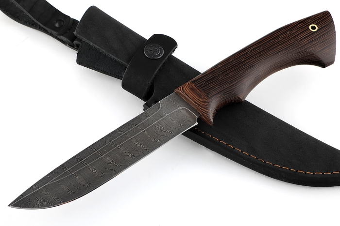 Нож Скат (дамаск, венге) гарда из дерева
