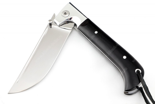 Складной нож Пчак порошковая сталь Elmax рукоять дюраль - чёрный граб