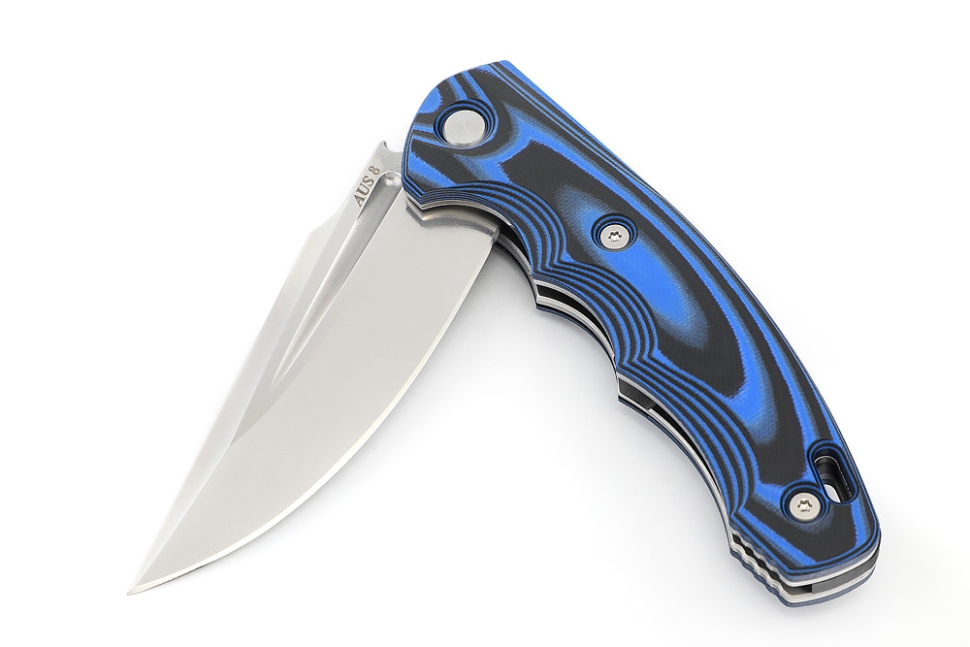 Нож складной Фантом AUS-8 G10 чёрно-синяя