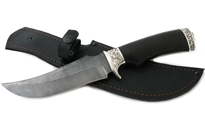 Нож Легион (дамаск, чёрный граб - мельхиор)