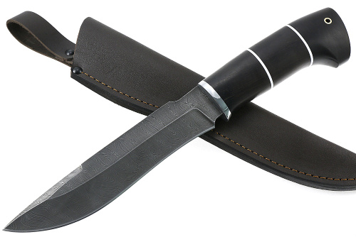 Нож Викинг (дамаск, чёрный граб) 