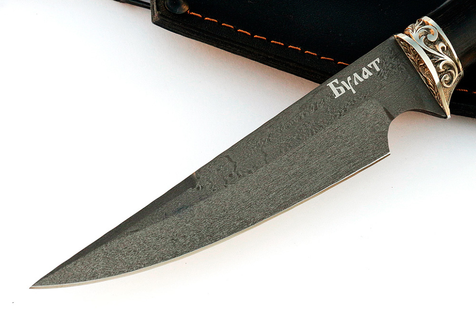 Нож Комар (булат, чёрный граб - мельхиор)