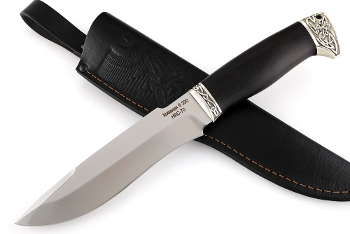 Нож Викинг (S390, чёрный граб - мельхиор)