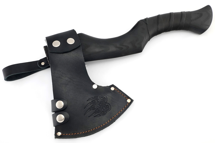 Топор №20 (9ХС, рукоять ясень, тонировка, кожа)