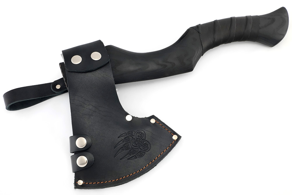 Топор №20 (9ХС, рукоять ясень, тонировка, кожа)