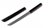 Нож Самурай большой (дамаск, черный граб) деревянные ножны - Нож Самурай большой (дамаск, черный граб) деревянные ножны